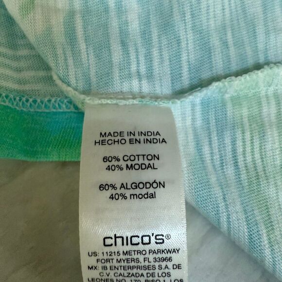 Chico’s draft floral beaded neckline elbow sleeve t-shirt sz XXL NWT - Picture 5 of 8